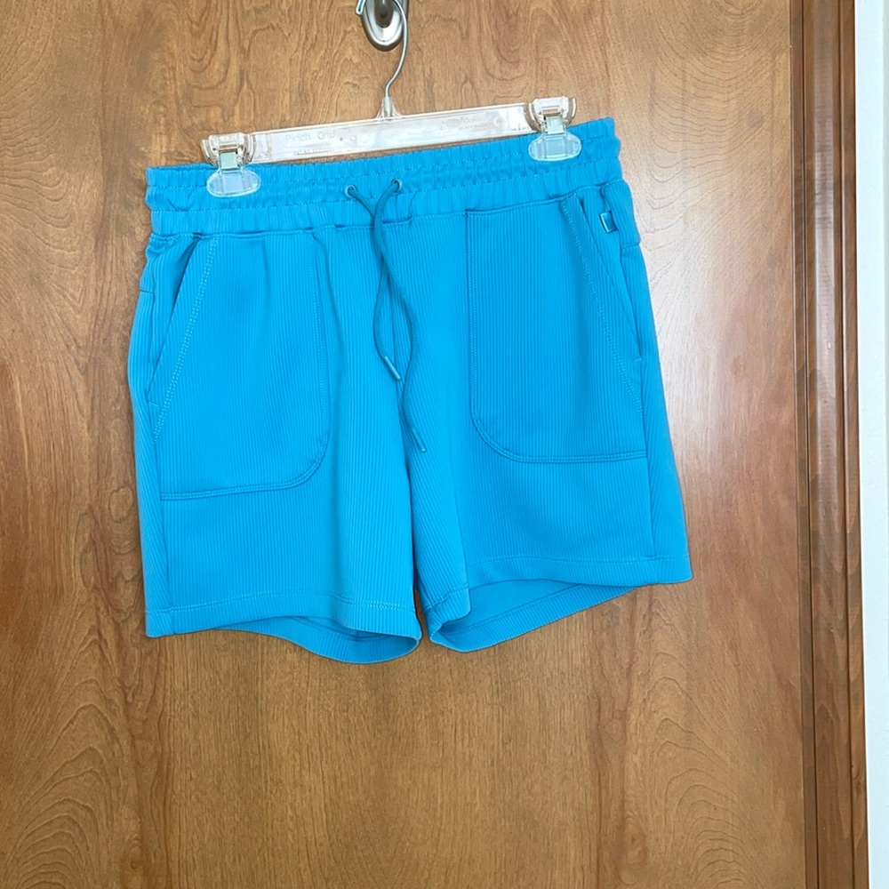 WOMENS Mondetta Soft Ribbed Active Shorts, size medium, blue EUC